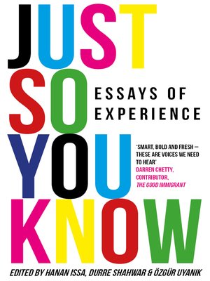 cover image of Just So You Know